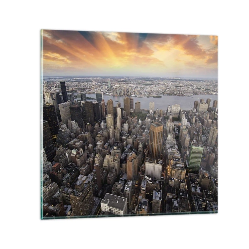 Quadro em vidro - O coração pulsante do nosso tempo - 70x70 cm