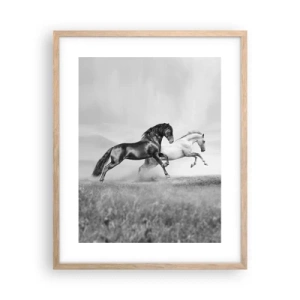 Pôster com moldura de carvalho claro - Anjos e demônios - 40x50 cm