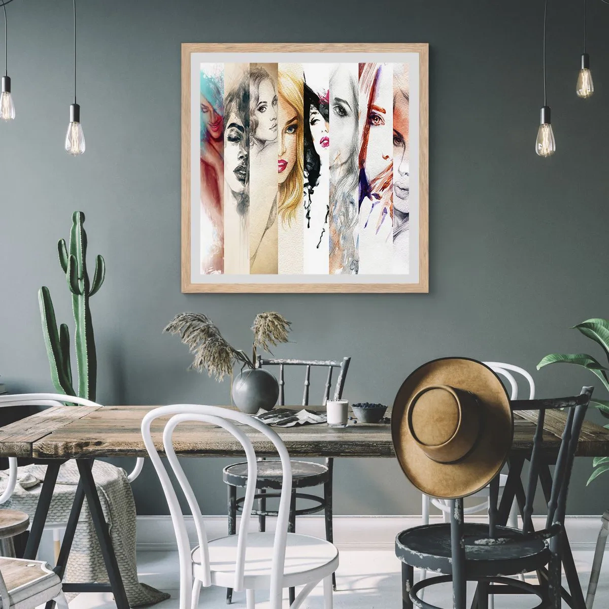 Pôster com moldura de carvalho claro - Sempre VOCÊ - 60x60 cm