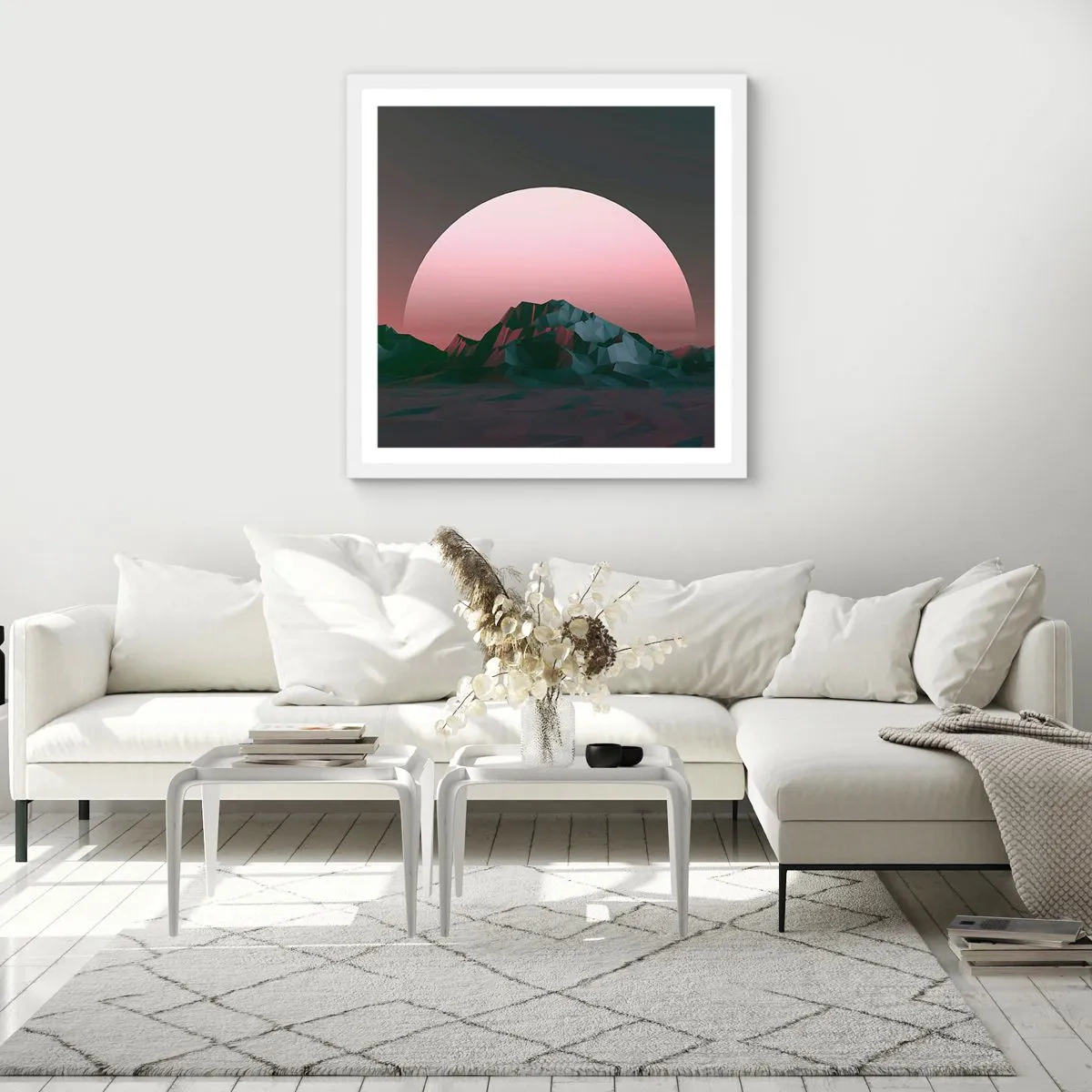 Pôster em moldura branca - Numa galáxia vizinha - 40x40 cm