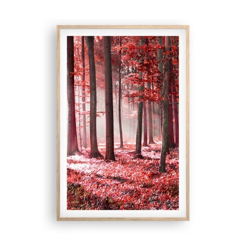 Pôster com moldura de carvalho claro - O vermelho também é belo - 61x91 cm