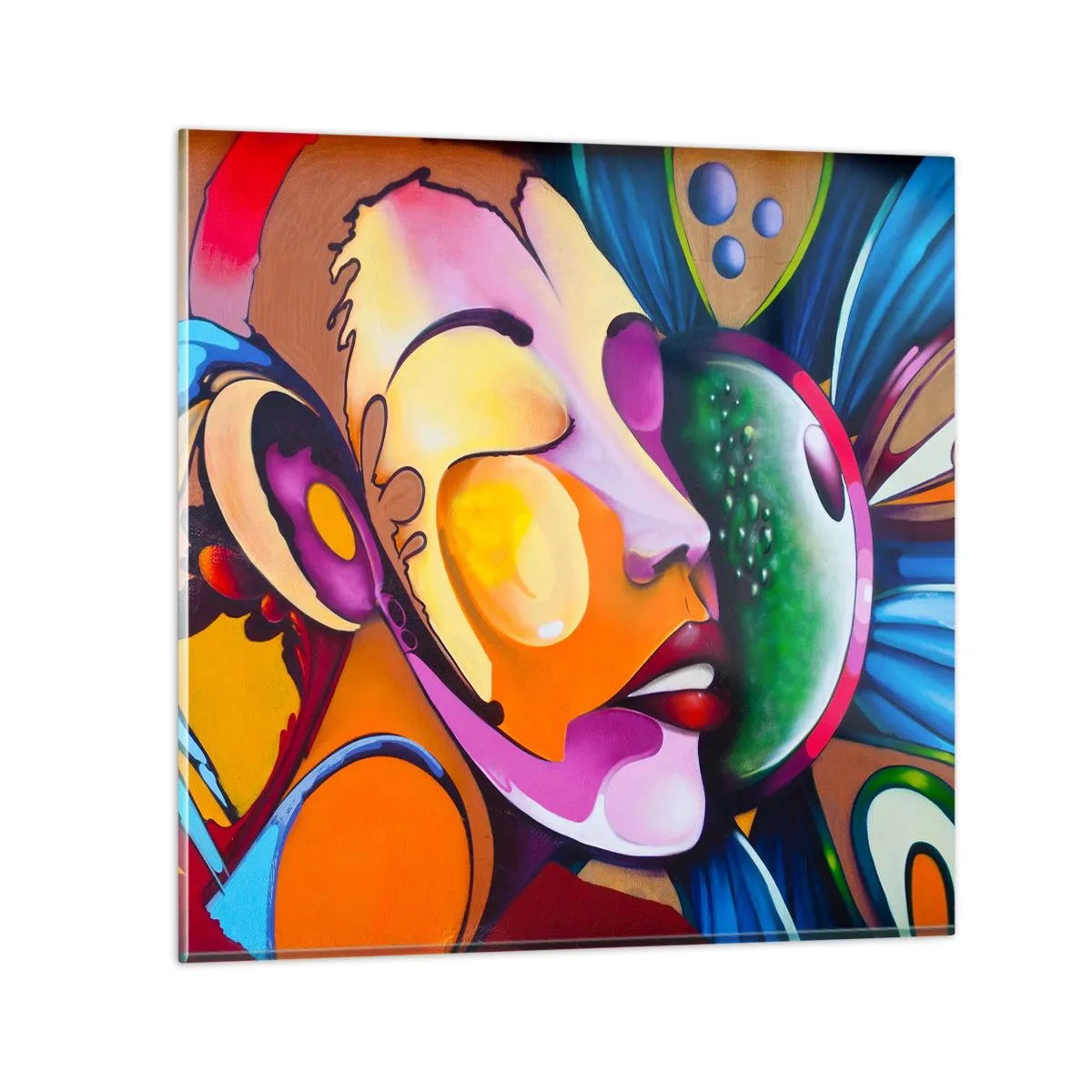 Quadro em vidro - Toque de cor - 40x40 cm