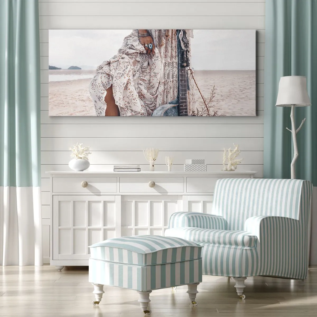 Quadro em tela - Flores a caminho - 100x40 cm