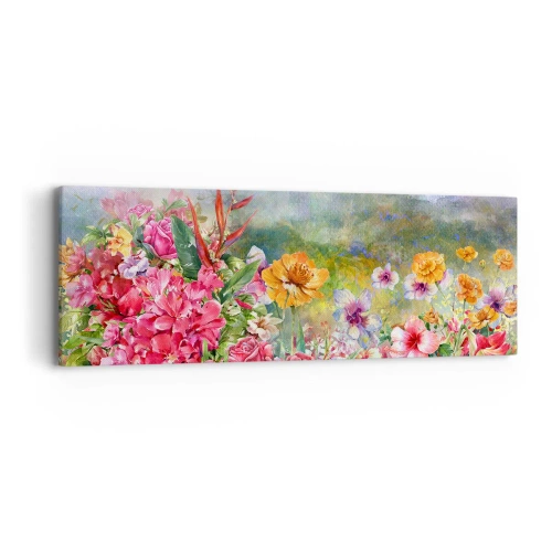 Quadro em tela - O jardim que enlouqueceu - 90x30 cm