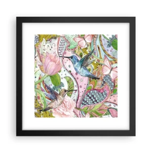 Pôster com moldura preta - Emaranhados em trepadeiras - 30x30 cm