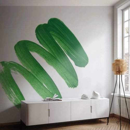 Papel de Parede Premium Sand - Piada verde - Pintar, Minimalismo, Abstração - 100x70 cm