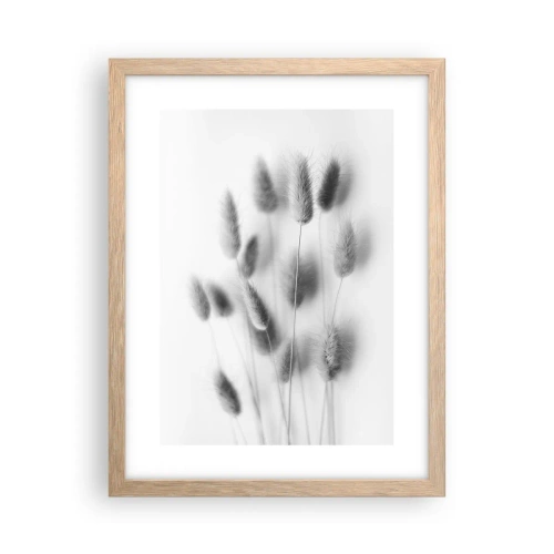 Pôster com moldura de carvalho claro - Grama fofa - 30x40 cm