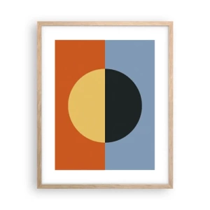 Pôster com moldura de carvalho claro - Composição do calor e do frio - 40x50 cm