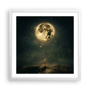 Pôster em moldura branca - Aquele que roubou a lua - 50x50 cm