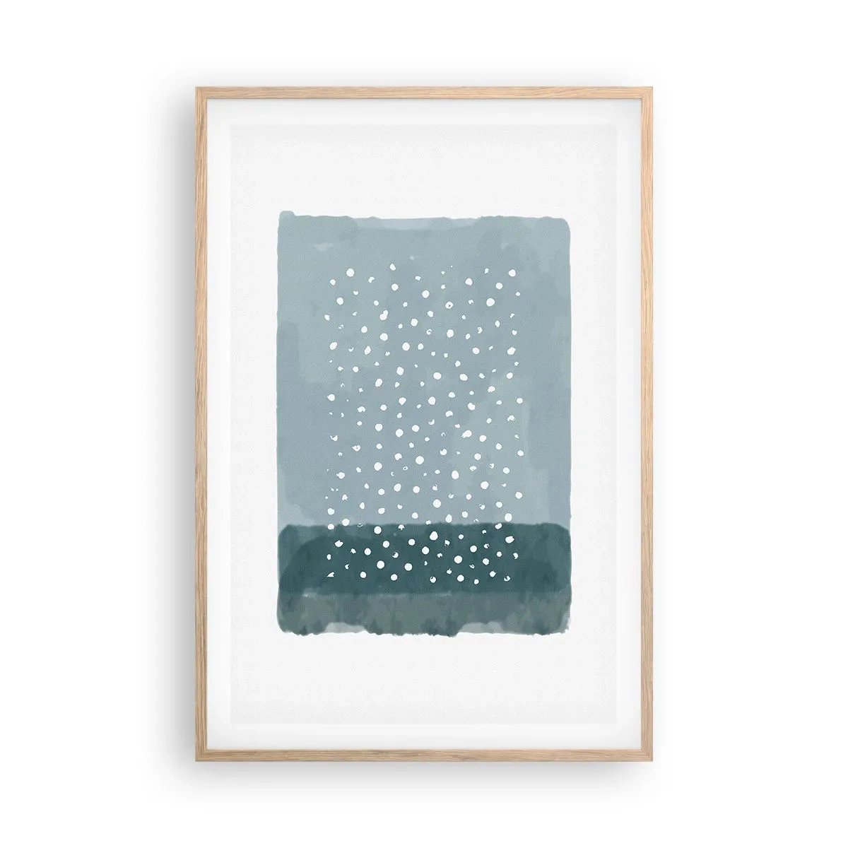 Pôster com moldura de carvalho claro - Cultivado em azul - 61x91 cm