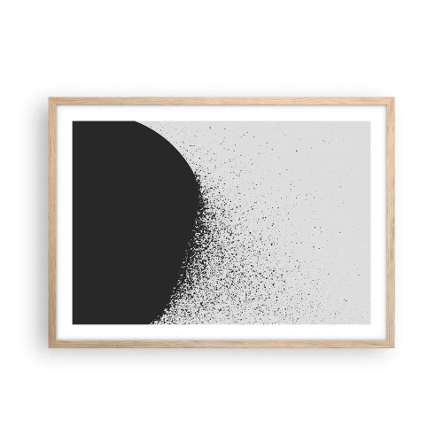 Pôster com moldura de carvalho claro - Movimento das moléculas - 70x50 cm