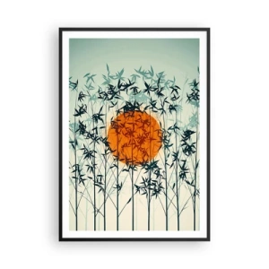 Pôster com moldura preta - Sol japonês - 70x100 cm