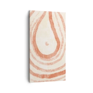 Quadro em tela - Círculos de coral – composição - 45x80 cm