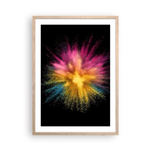 Pôster com moldura de carvalho claro - O nascimento das cores  - 50x70 cm