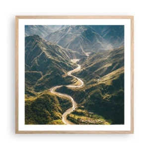 Pôster com moldura de carvalho claro - Direto do coração das montanhas - 60x60 cm
