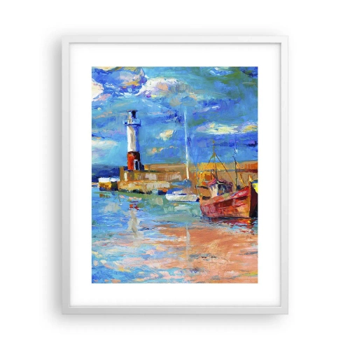 Pôster em moldura branca - Tarde na baía do arco-íris - 40x50 cm