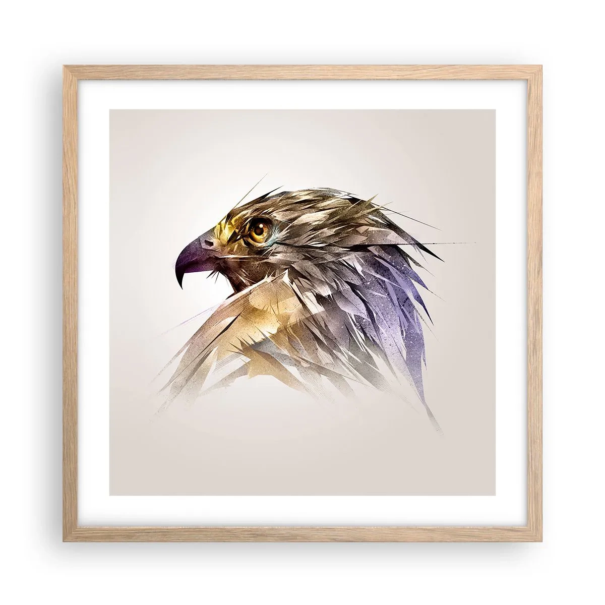 Pôster com moldura de carvalho claro - Retrato de um guerreiro - 50x50 cm