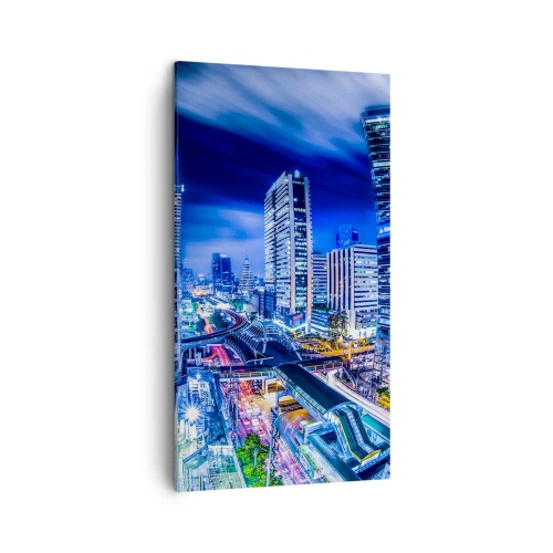 Quadro em tela - Ritmos da cidade noturna - 45x80 cm