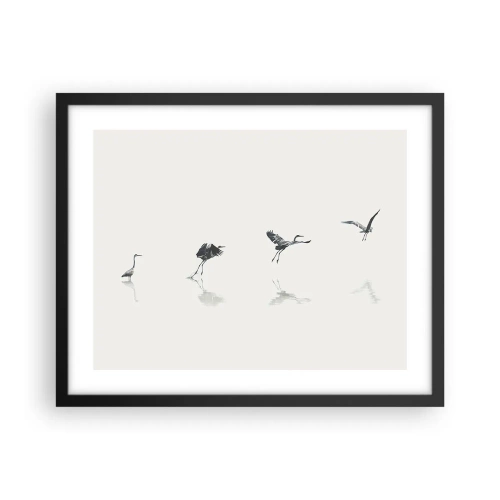 Pôster com moldura preta - Quatro passos simples - 50x40 cm