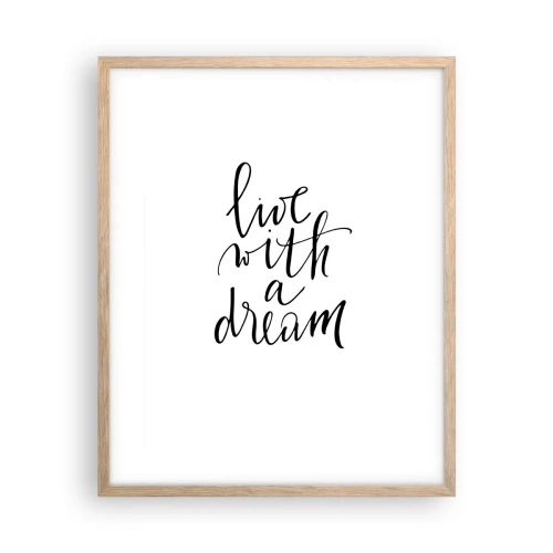 Pôster com moldura de carvalho claro - Of course - 40x50 cm