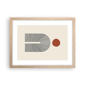 Pôster com moldura de carvalho claro - Magnetismo de formas e cores - 40x30 cm