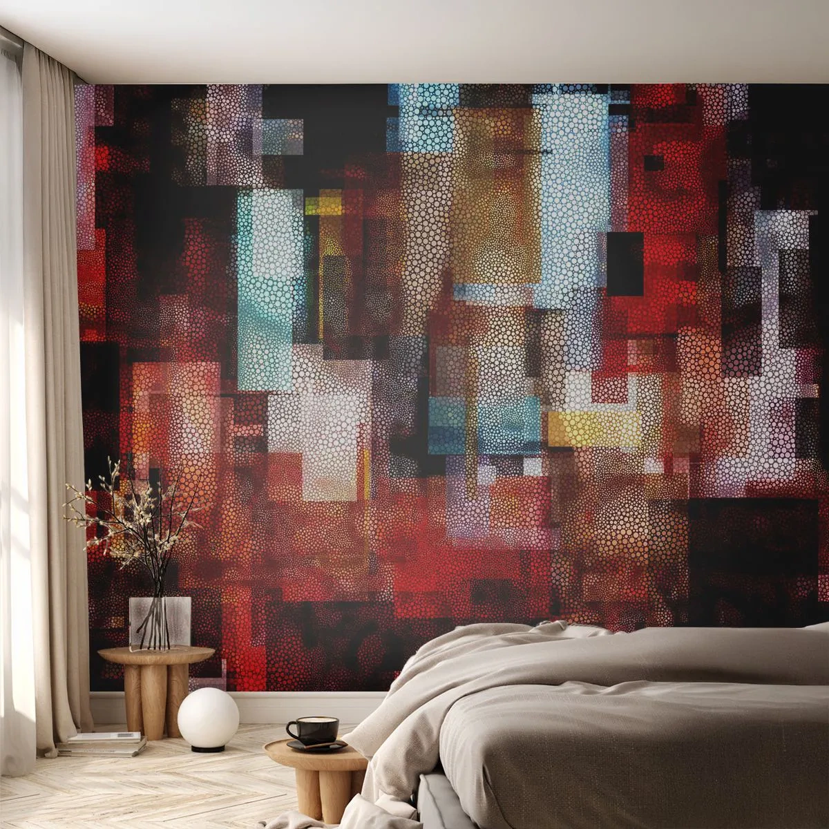 Papel de Parede Premium Sand - Uma grande confusão - Abstração, Pedaço, Pintura - 100x70 cm