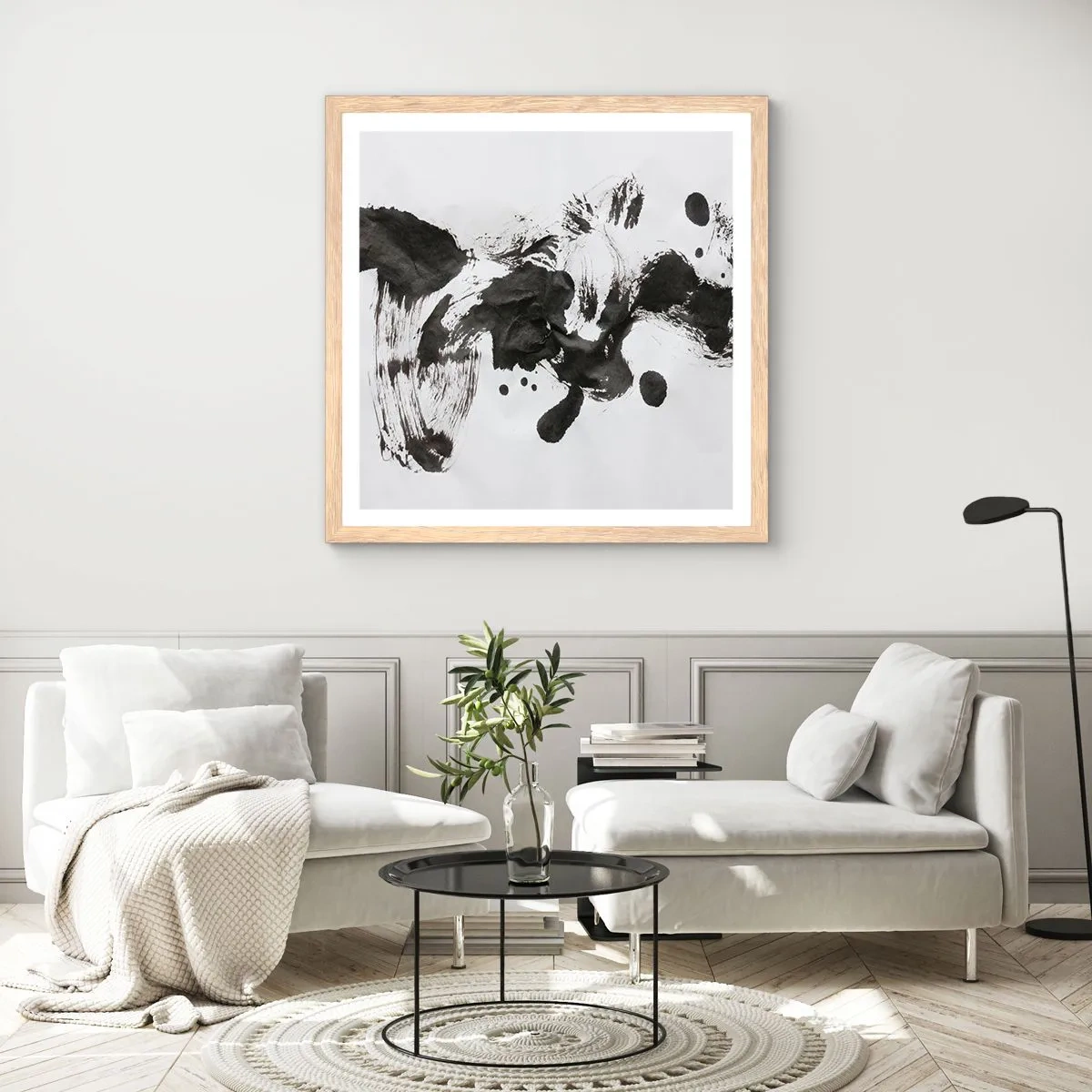 Pôster com moldura de carvalho claro - Existe um método para a loucura? - 60x60 cm