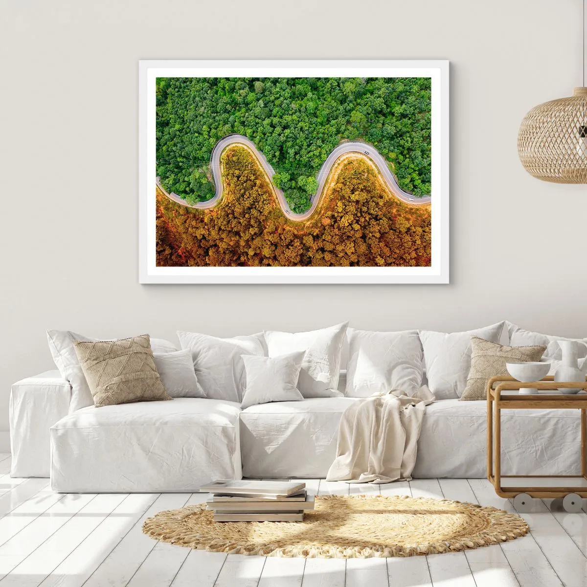 Pôster em moldura branca - Fronteiras e descobertas - 100x70 cm