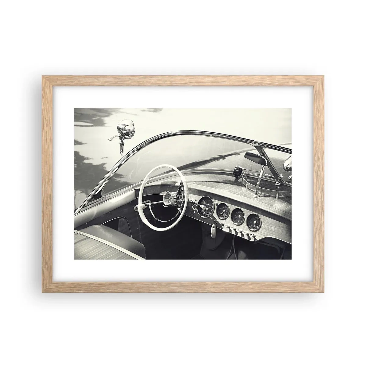 Pôster com moldura de carvalho claro - Tempo para os ricos - 40x30 cm