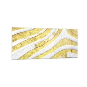 Quadro em vidro - Composição a branco e ouro - 120x50 cm