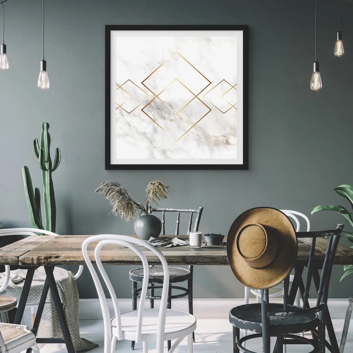 Pôster com moldura preta - Vista ao infinito - 50x50 cm