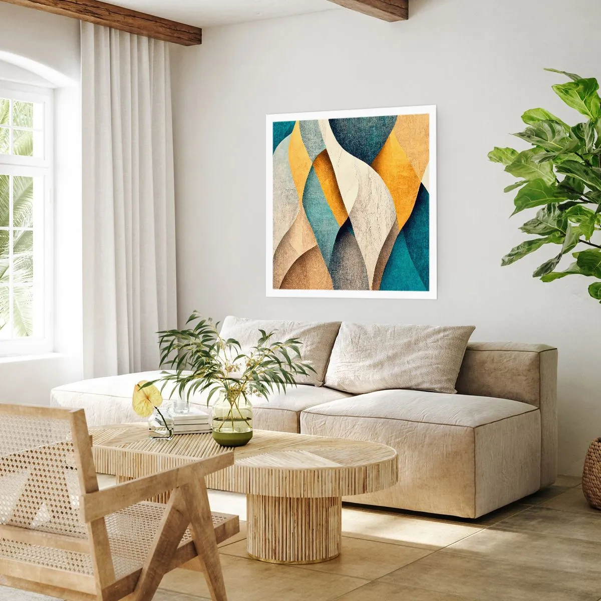 Pôster - Ritmo e onda - 60x60 cm