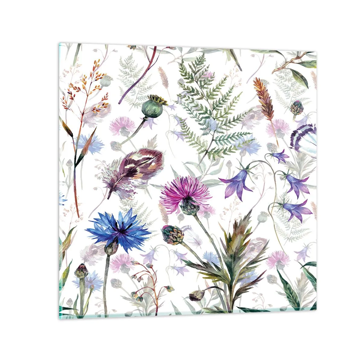 Quadro em vidro - Herbário polaco - 70x70 cm