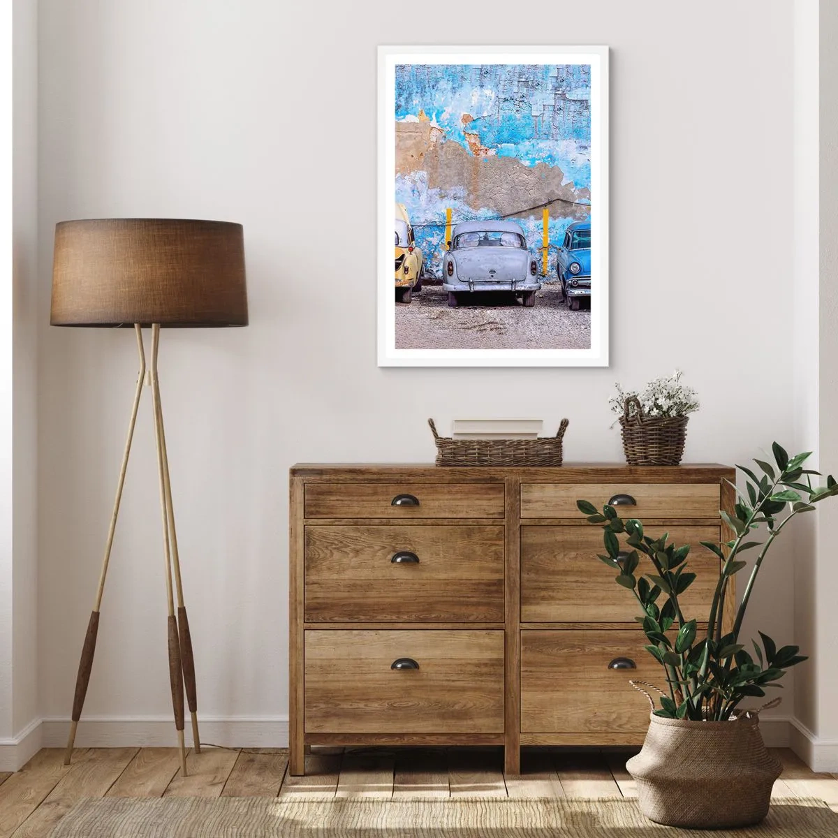 Pôster em moldura branca - Encontro de Veteranos - 30x40 cm