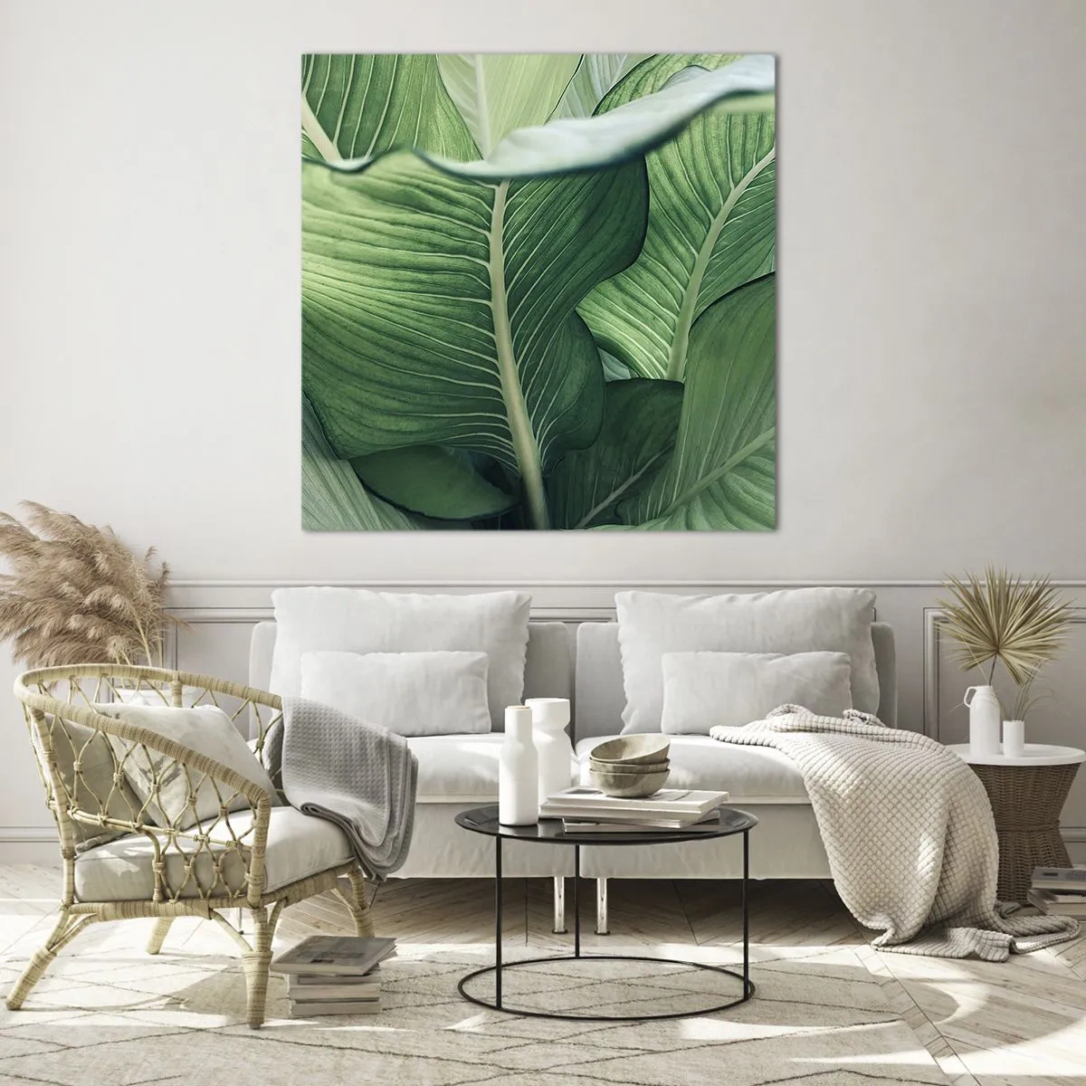 Quadro em vidro - Vida intensamente verde - 30x30 cm