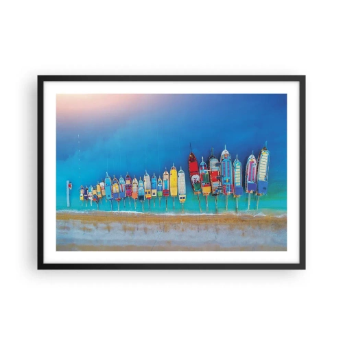 Pôster com moldura preta - Vista panorâmica - 70x50 cm