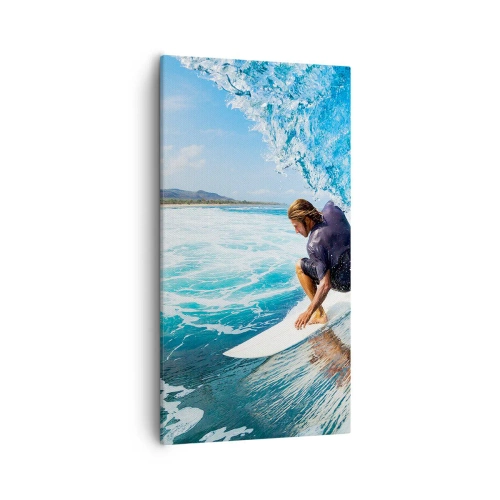 Quadro em tela - Dançando com as ondas - 55x100 cm