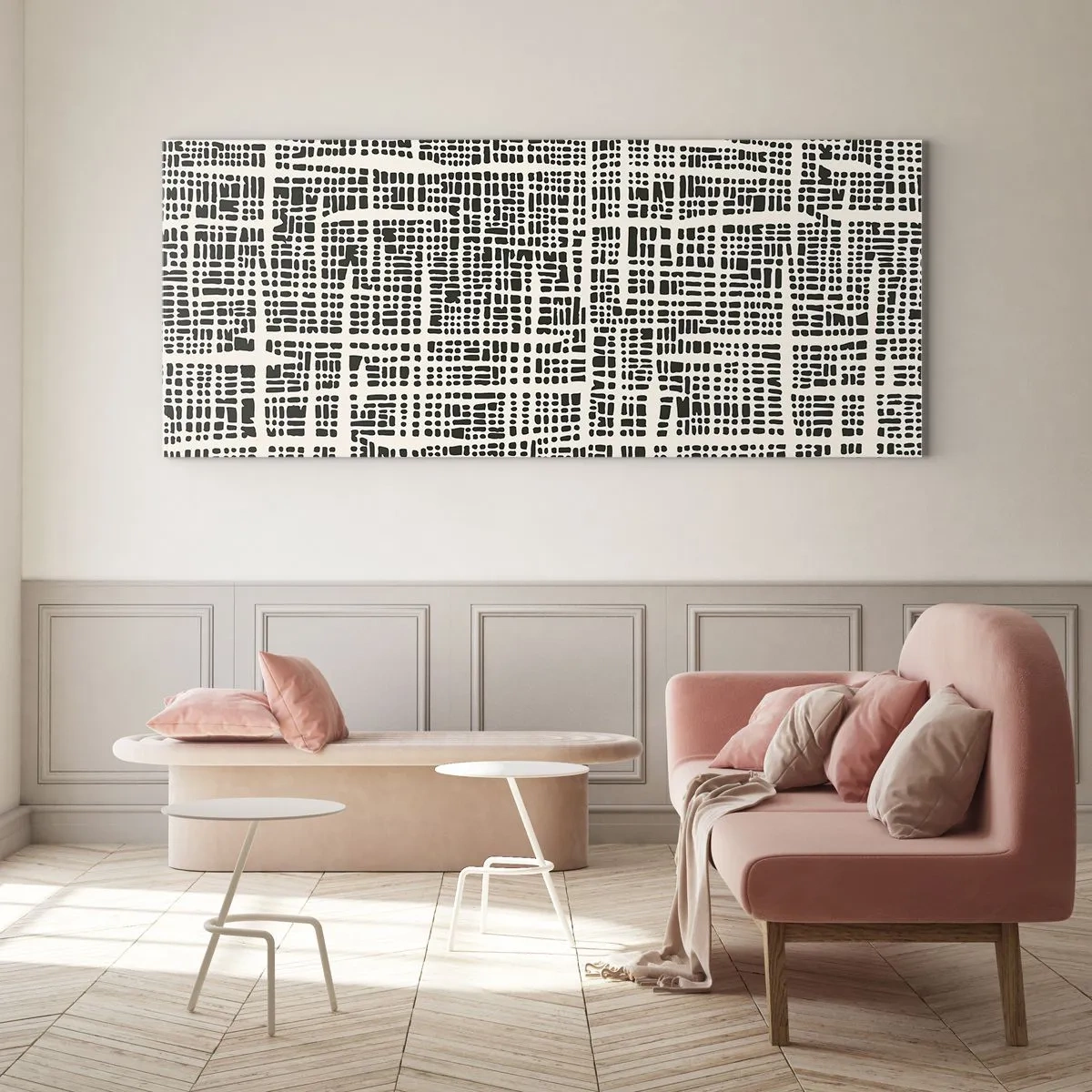 Quadro em vidro - Uma composição tecida - 120x50 cm