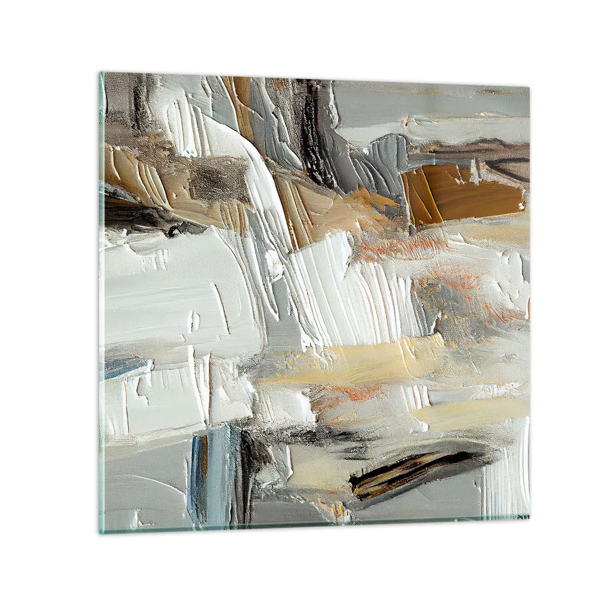 Quadro em vidro - Camadas coloridas - 30x30 cm