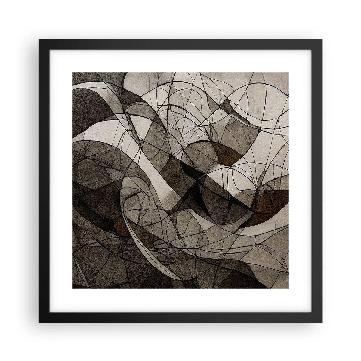 Pôster com moldura preta - Circulação das cores da terra - 40x40 cm