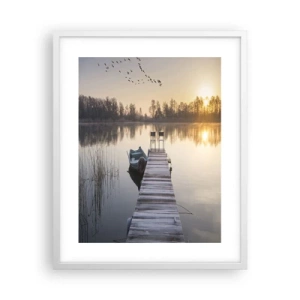 Pôster em moldura branca - Voltarei dentro de algum tempo - 40x50 cm