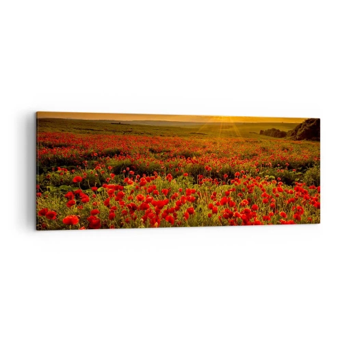 Quadro em tela - Entre o farfalhar da onda de prados, entre o dilúvio das flores - 140x50 cm