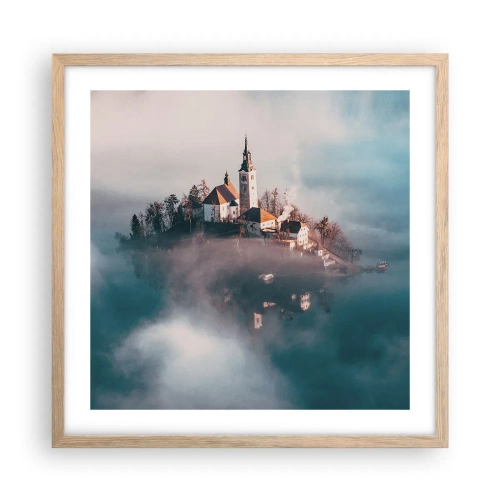 Pôster com moldura de carvalho claro - A ilha dos Sonhos - 50x50 cm