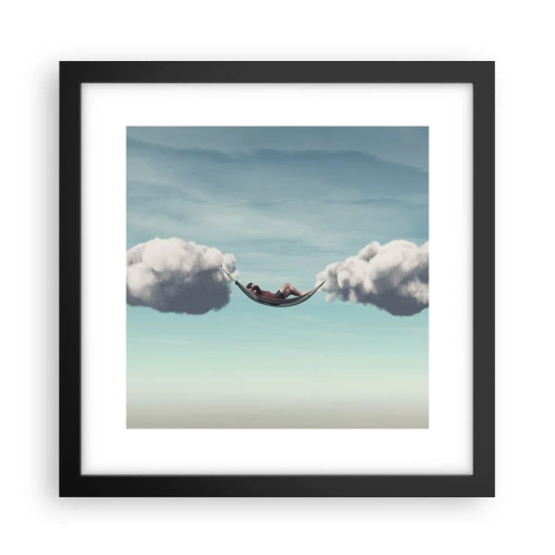 Pôster com moldura preta - A felicidade do momento - 30x30 cm