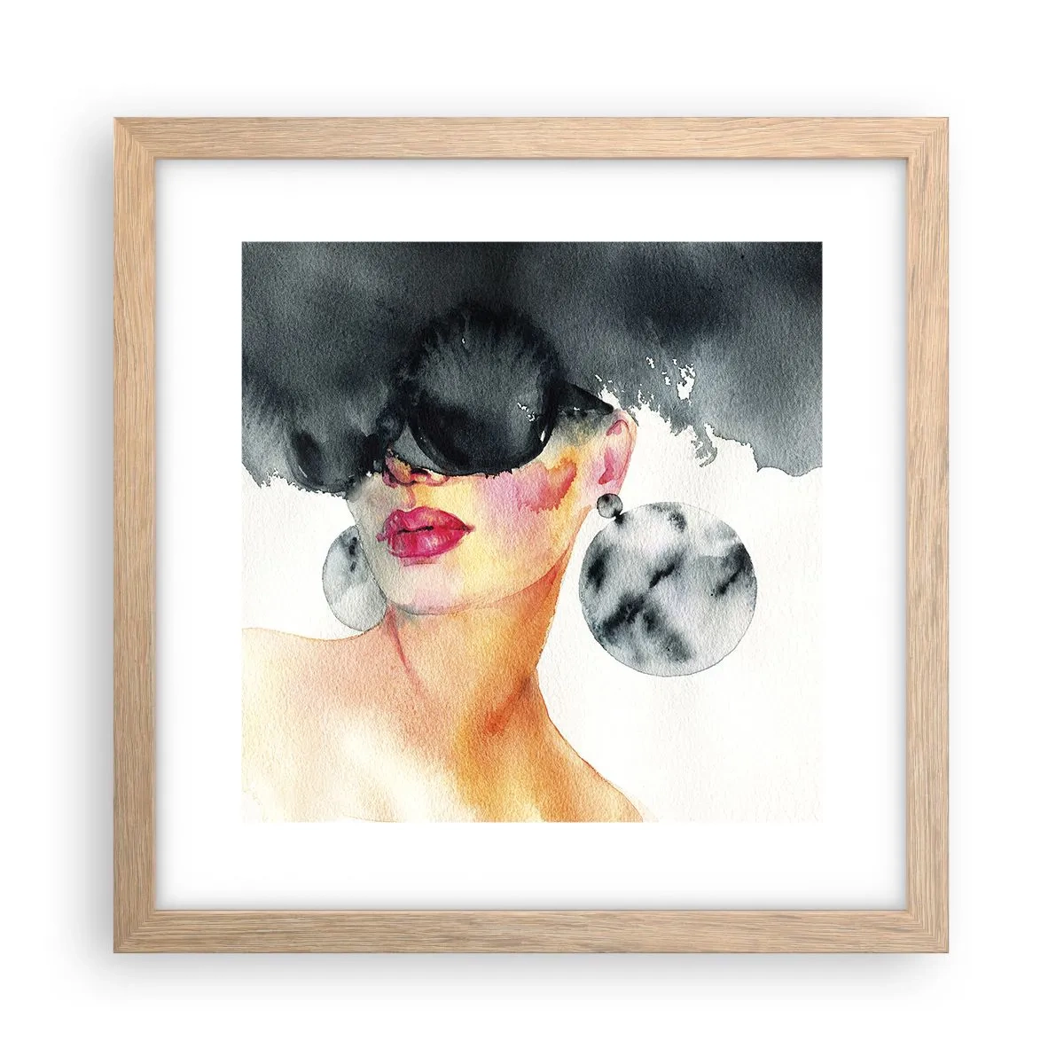 Pôster com moldura de carvalho claro - O segredo da elegância - 30x30 cm