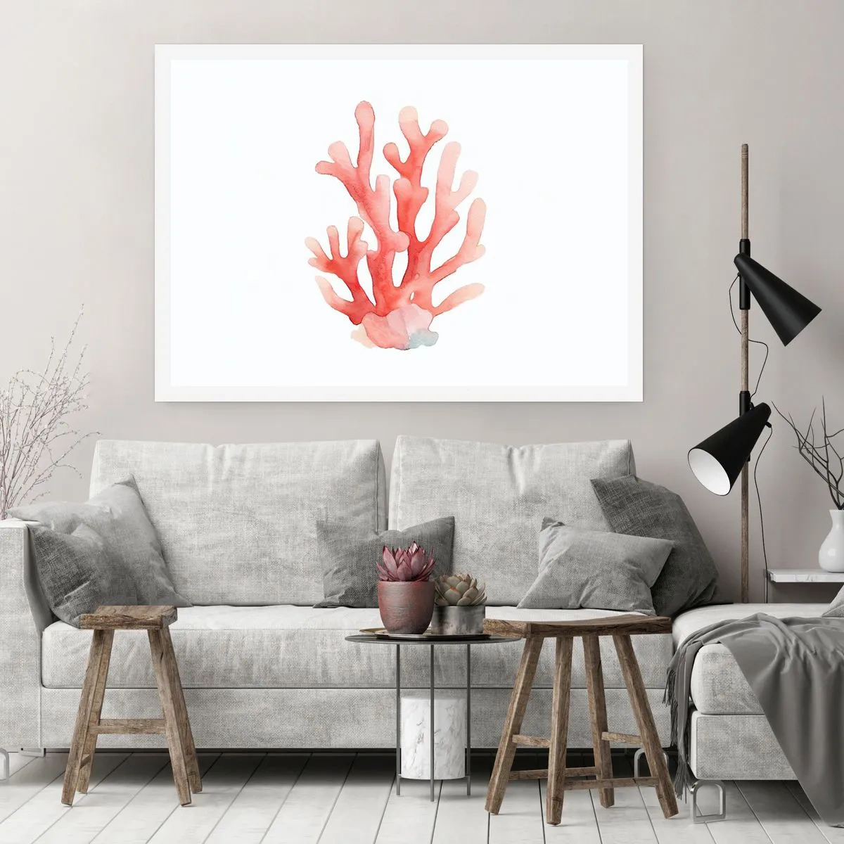 Pôster - Coral de cor coral - 70x50 cm