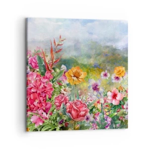 Quadro em tela - O jardim que enlouqueceu - 70x70 cm