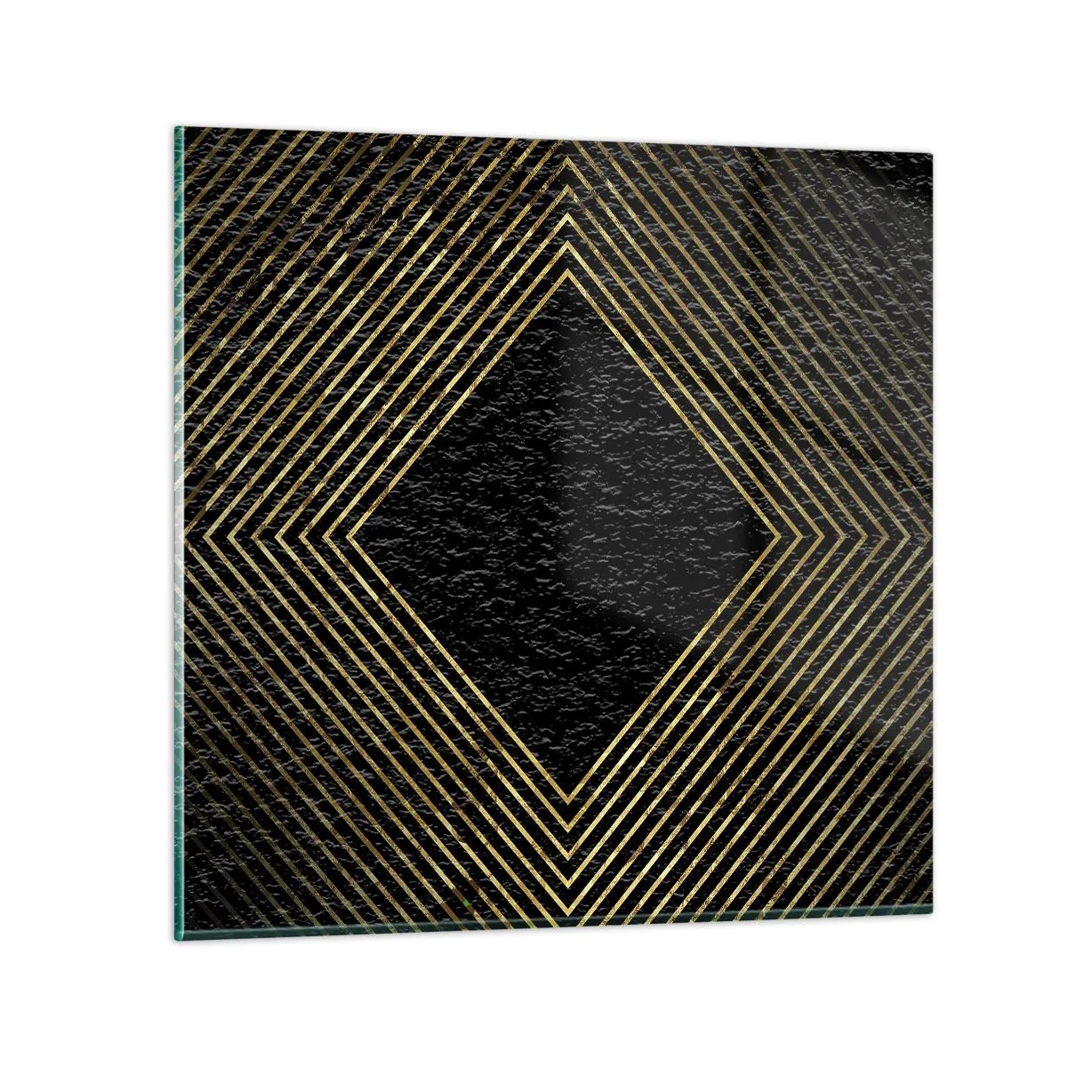 Quadro em vidro - Geometria em estilo glamoroso - 30x30 cm