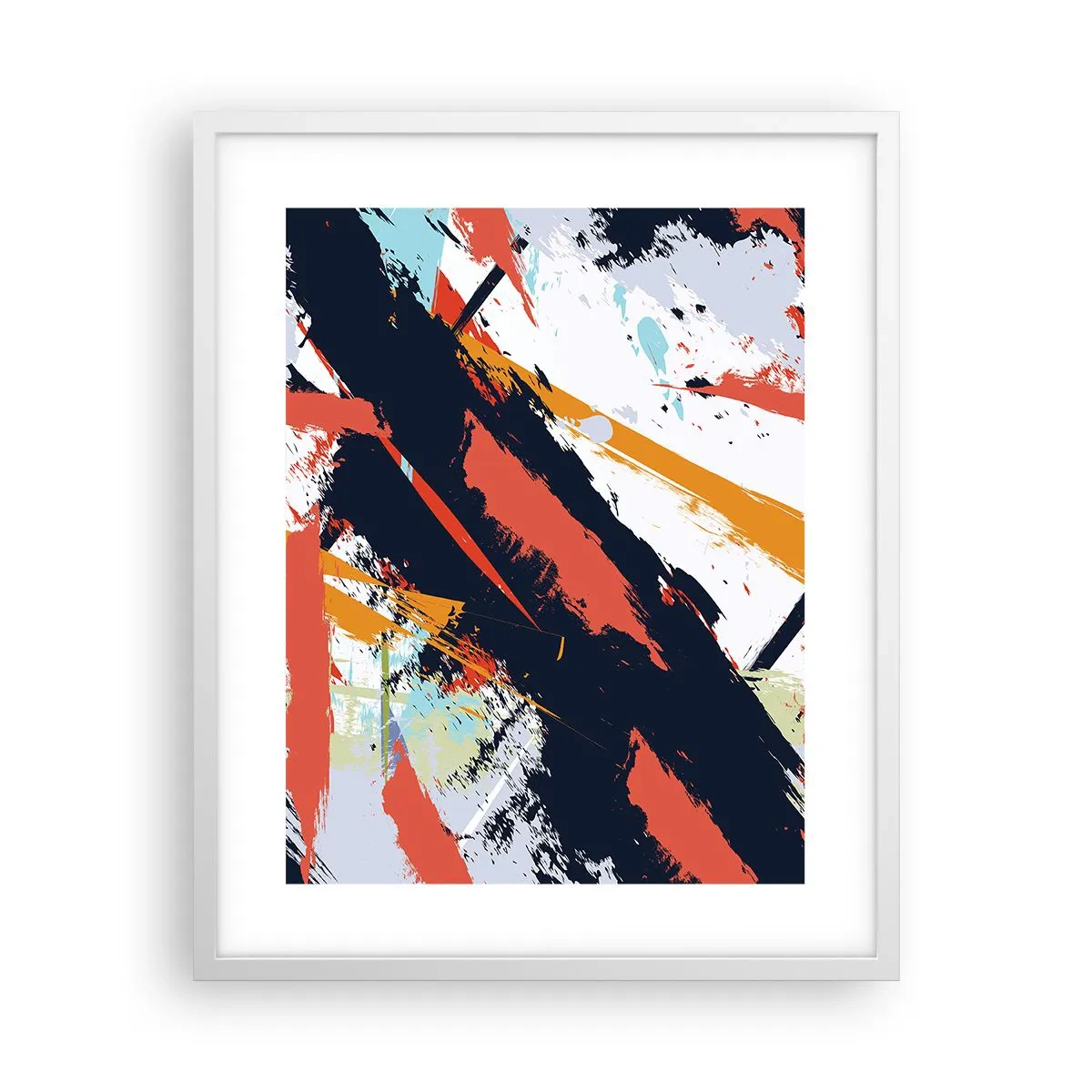 Pôster em moldura branca - Composição dinâmica - 40x50 cm