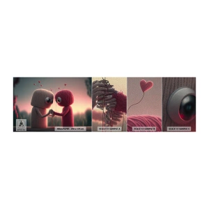 Amostra de papel de parede Premium Sand - Todos podem amar - Lã, Infantil, Amor - 100x30 cm